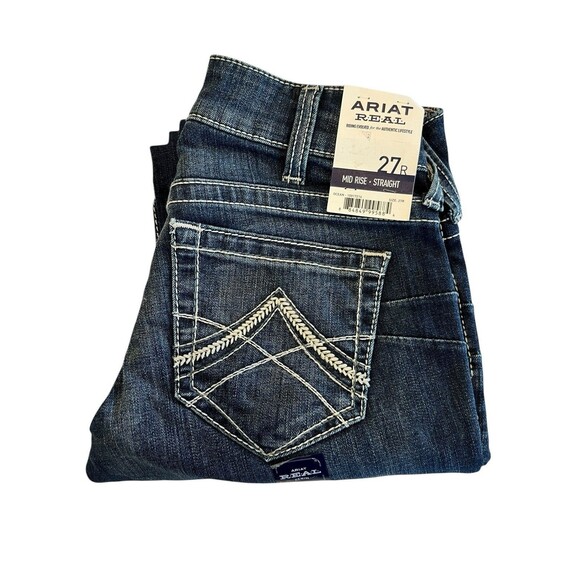 Ariat Denim - Ariat Jeans REAL Mid Rise Womens Sz 27R Stretch Icon Straight Leg 10017216